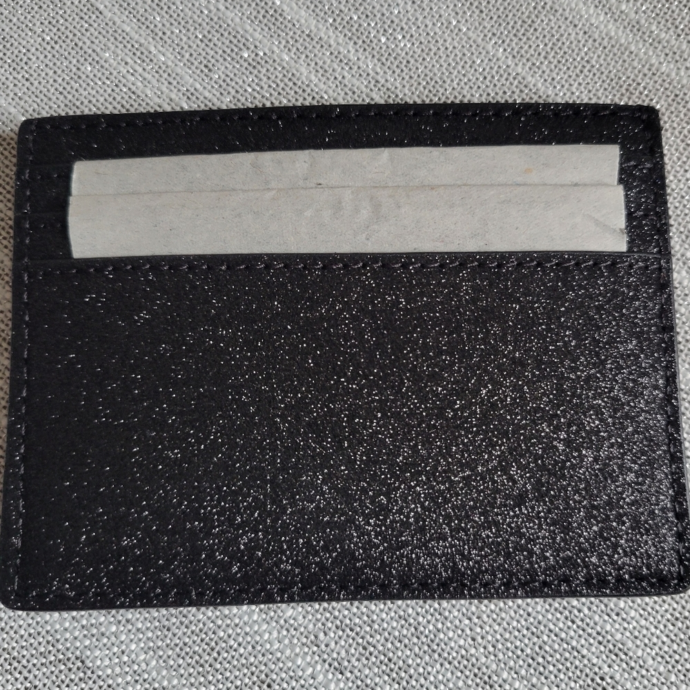 NWT Black Glitter Slim Wallet Card with Gift Box - Picture 3 of 5